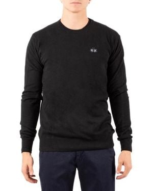 La Martina Mbs002Yw146 Rundhals-Strickpullover - Schwarz