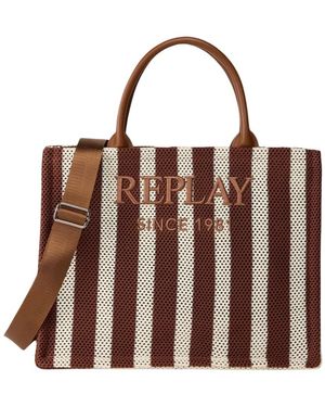 Replay Tassen ,Bruin ,Polyester Grote Tote Bag