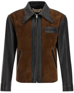 Marni Leather Jackets - Verde