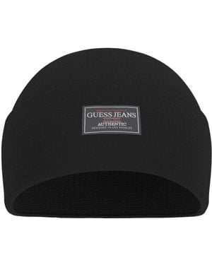 Guess Schwarze Patch Beanie Mütze