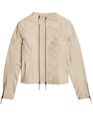 G-Star Jassen ,Leer Lynn-137 Leren Bikerjack - Naturel