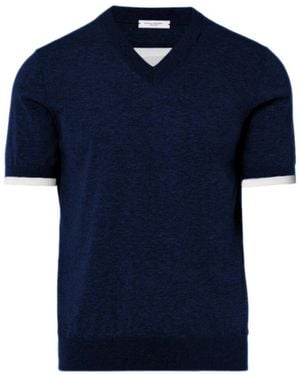 Paolo Pecora V-Neck Knitwear - Blue