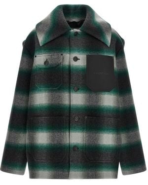 Balenciaga Jassen ,Groen ,Wol Workwear Cocoon Jas