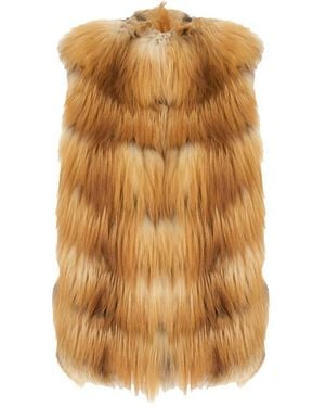 OLIVIA V. Gilet Volpe Kamchatka - Braun
