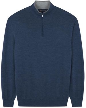 Paul & Shark Luxuriöser Half-Zip Wollseidenpullover - Blau