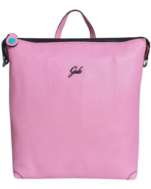 Gabs Rosa Leder Rucksack Mit Türkisem Reißverschluss - Pink