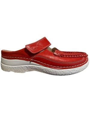 Wolky Schoenen ,Rood ,Wol Roll Slipper