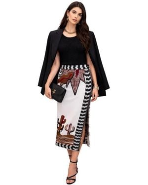 Akep Midi Skirts - Black