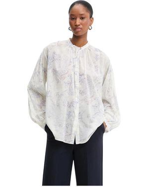 forte_forte Overhemden ,Katoen Mijn Blouse - Grijs