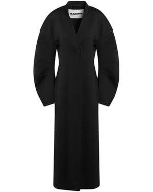 Jil Sander Single-Breasted Coats - Black