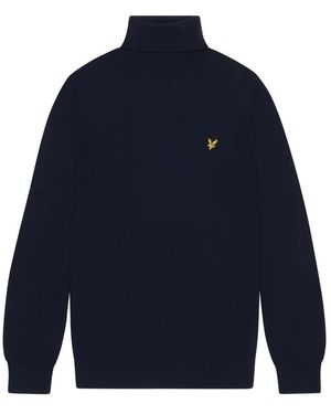 Lyle & Scott Trui Kn2103V Cotton Merino-Z271 Dark - Blauw