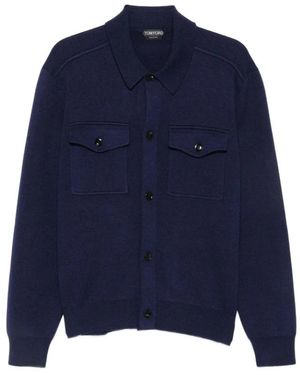 Tom Ford Klassischer Kragen Cardigan Mit Knopfleiste - Blau