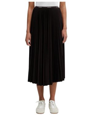 Lacoste Plissé Maxi Rok - Zwart