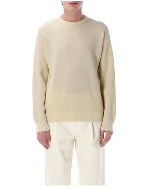 AURALEE Rippstrick Ivory Sweatshirt Ss25 - Natur