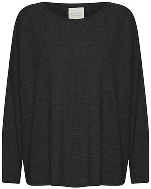Part Two Schwarzer Strickpullover Mit Rundhalsausschnitt