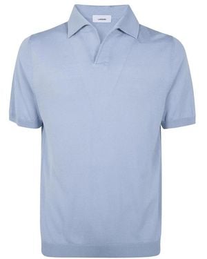 Lardini Polo Met Korte Mouwen Van Gebreide Stof - Blauw
