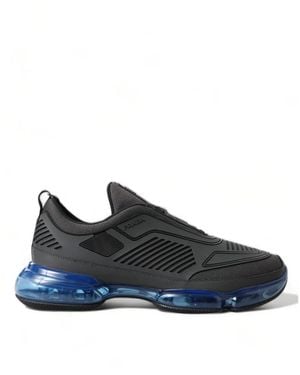 Prada Rubber Knit Slip On Low Top Trainers Shoes - Blue