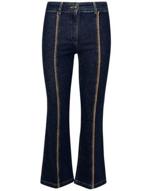 Moschino Jeans ,Blauw ,Denim Hoge Taille Flared Denim Jeans