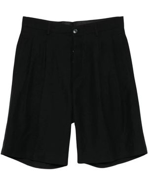 Laneus Korte Broeken ,Zwart ,Leer Gekreukte Short