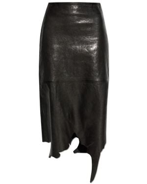 DIESEL Leather Skirt L-Torn - Zwart