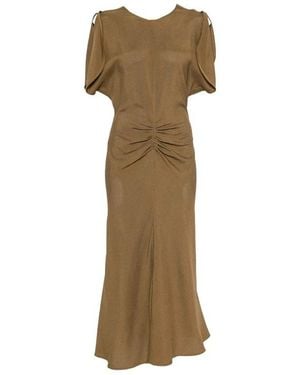 Victoria Beckham Midi Dresses - Natural