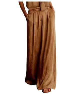 Marella Wide Trousers - Marrone