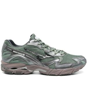Mizuno Grüner schnürsneaker mit gummisohle - Grau