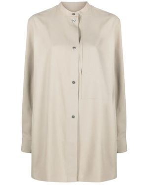 Studio Nicholson Overhemden ,Wol Kavali Long Shirt With Pocket - Naturel