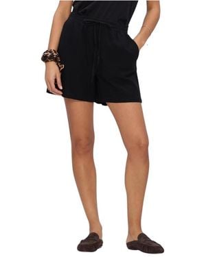 SELECTED Broeken Slfluisa-Linnie Linen Blend Short - Zwart