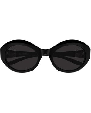 Balenciaga Accessoires ,Zwart ,Nylon Oversized Ovale Zonnebril