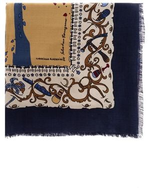 Ferragamo Silky Scarves - Bleu