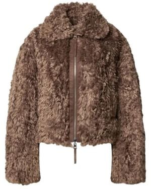 HUGO Faux Shearling Jacke - Braun