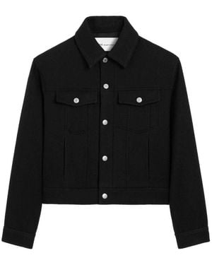 Ami Paris Jassen ,Zwart ,Wol Wool Trucker Jacket