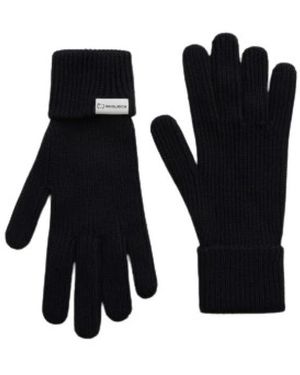 Woolrich Accessoires ,Blauw ,Wol Geribbelde Handschoenen - Zwart