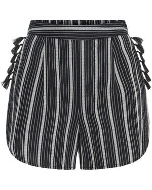 Ichi Korte Broeken ,Zwart ,Katoen Casual Shorts
