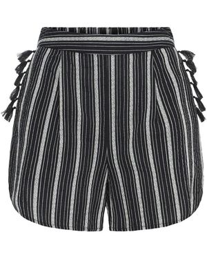 Ichi Korte Broeken ,Zwart ,Katoen Casual Shorts