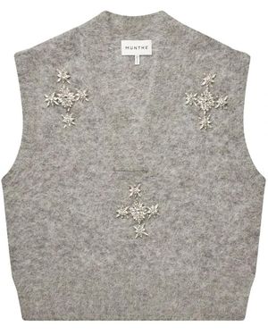 Munthe Truien & Vesten ,Grijs ,V-Neck Truien