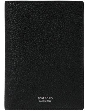 Tom Ford Accessoires ,Zwart ,Leer Portemonnee Met Klep