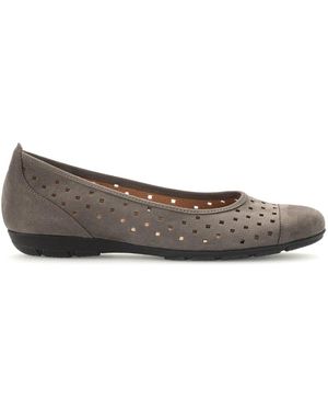 Gabor Schoenen ,Grijs ,Suède Grijze Suède Zomer Ballerina's