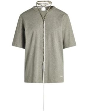 Circus Hotel Tops ,Grijs ,T-Shirt Met Afneembare Juwelenketting