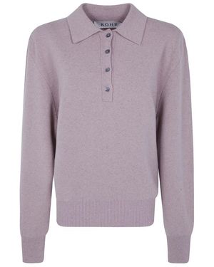Rohe Compact Gebreide Polo - Paars