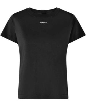 Pinko Basico T-Shirt Jersey Logo Sta - Zwart