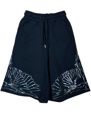 Marcelo Burlon Long Shorts - Azul