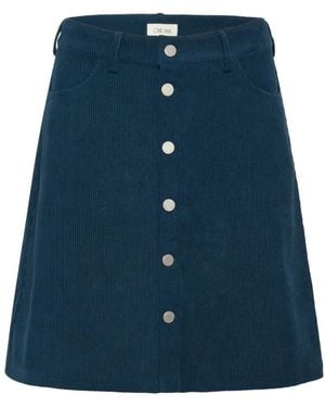 Cream Short Skirts - Blue