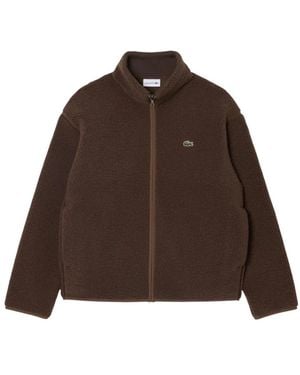 Lacoste Sherpa-Jacke Mit Hohem Kragen - Braun