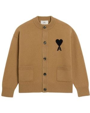 Ami Paris Stijlvolle Adc Cardigan Sweater - Bruin