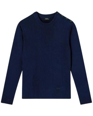 A.P.C. Truien & Vesten ,Blauw ,Katoen Rondgebreide Trui