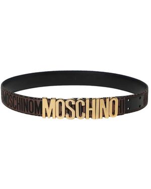 Moschino Logo Metallic Letters Riem - Zwart