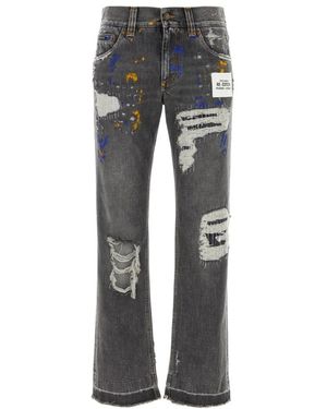 Dolce & Gabbana Straight Jeans - Gris
