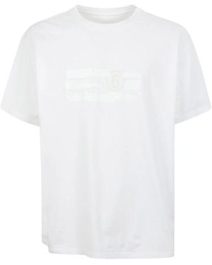 MM6 by Maison Martin Margiela Atmungsaktives Baumwoll-Stretch-T-Shirt - Weiß